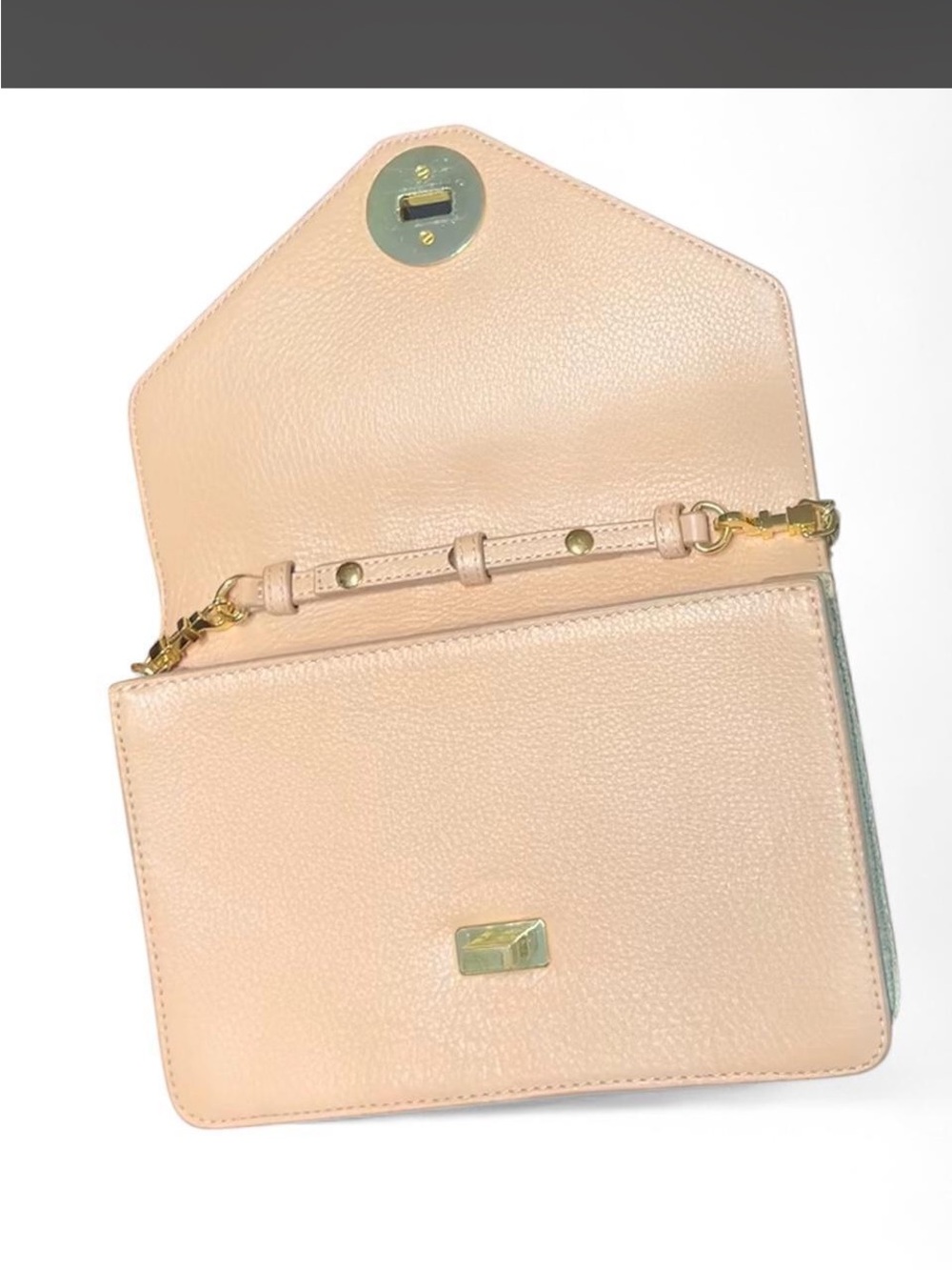 Tory Burch Blush Pink Leather Chain Crossbody with Gold Logo - Picture 5 of 6